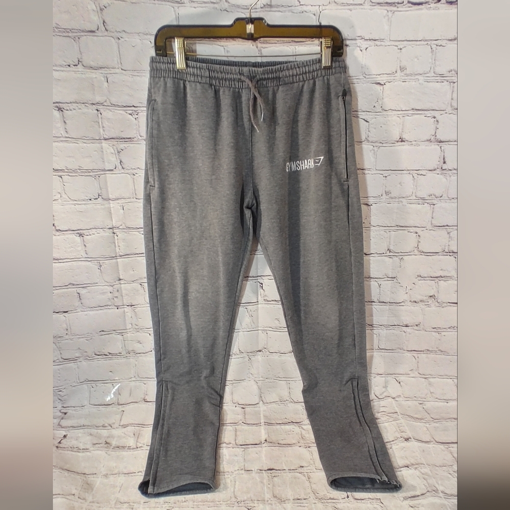 Gymshark Mens Crest Grey Zip Joggers M